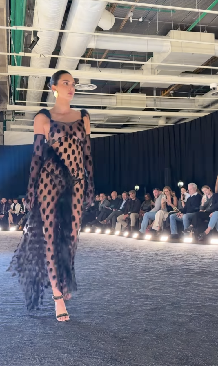 Kendall Jenner wore a sheer naked dress on Schiaparelli&#039;s runway
