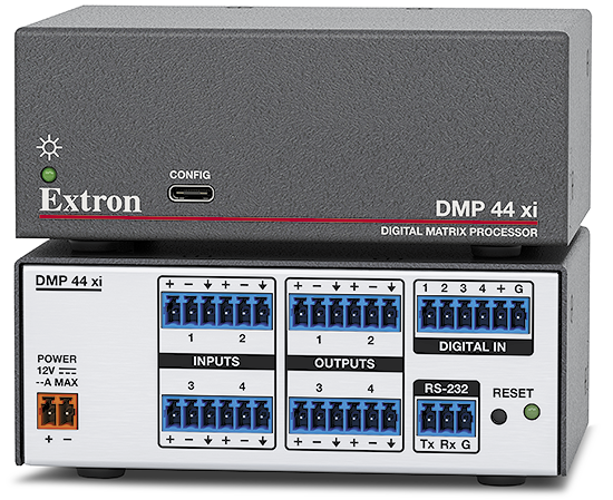 The Extron DMP 44 xi Digital Matrix Processor.