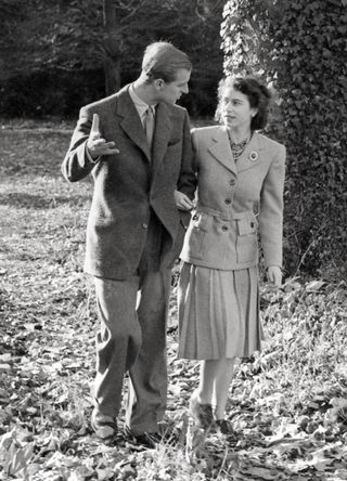 Queen Elizabeth II on her honeymoon with Prince Philip in Balmoral