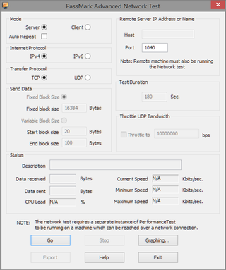 PassMark's Parameters for Throughput Testing