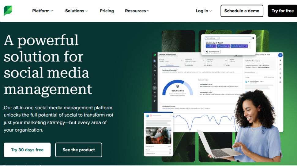 Sprout Social website screenshot (May 2025)