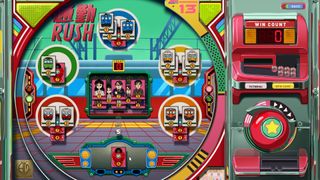 A train-themed game of pachinko