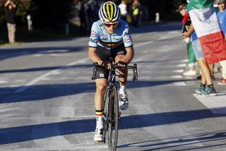 Remco Evenepoel (Belgium) soloing to the win