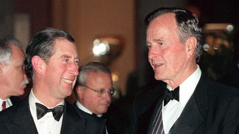 Prince Charles (L) and former US President George