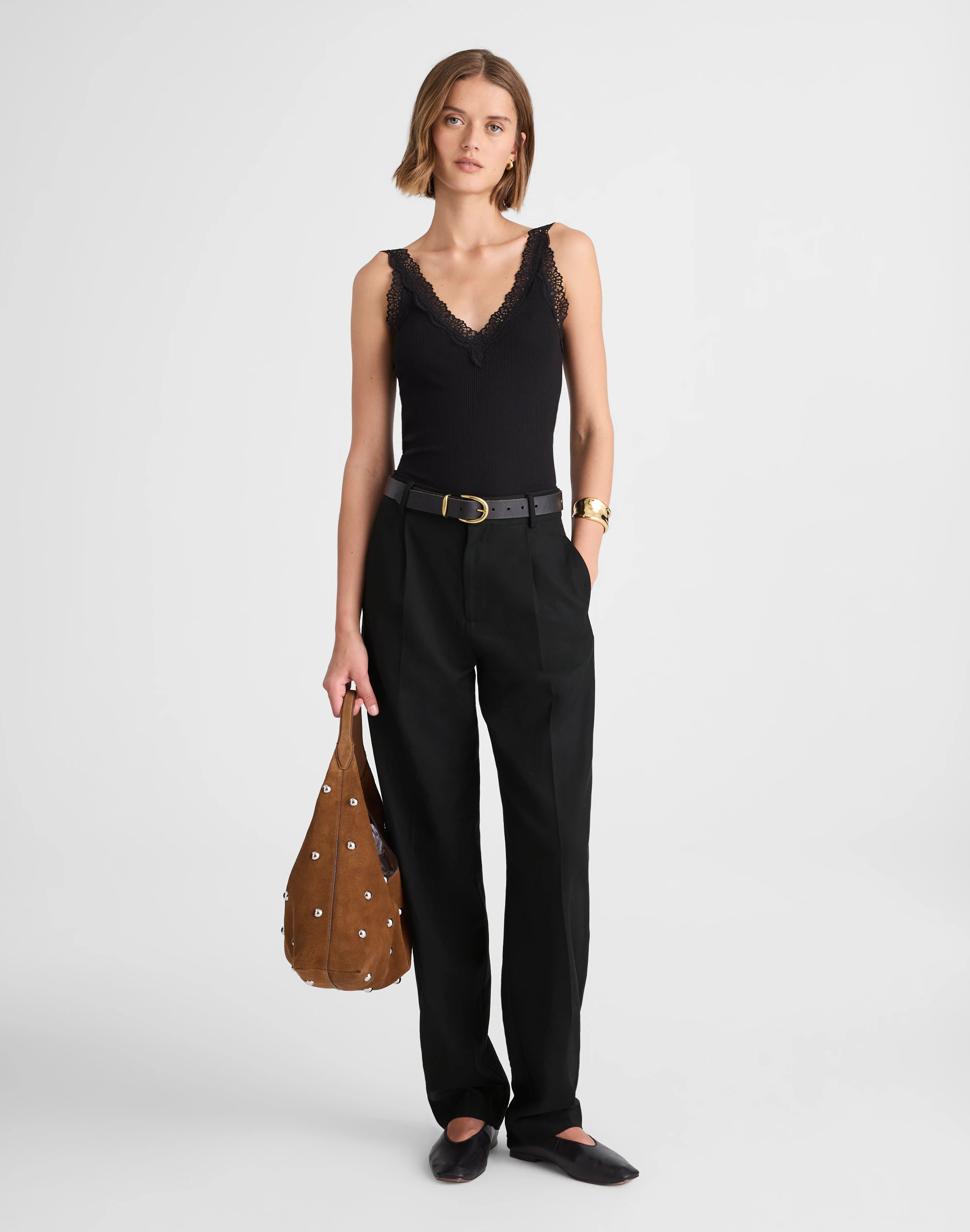High-Rise Barrel-Leg Pants