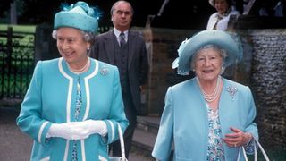 Queen Elizabeth II and Queen Elizabeth, The Queen Mother, 1990