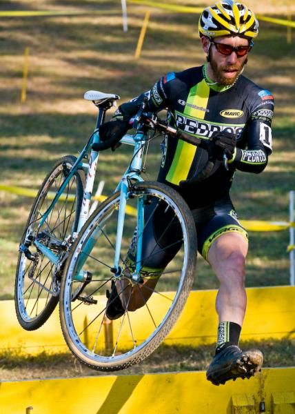 David Wilcox (Pedros) at speed in the barrier section.