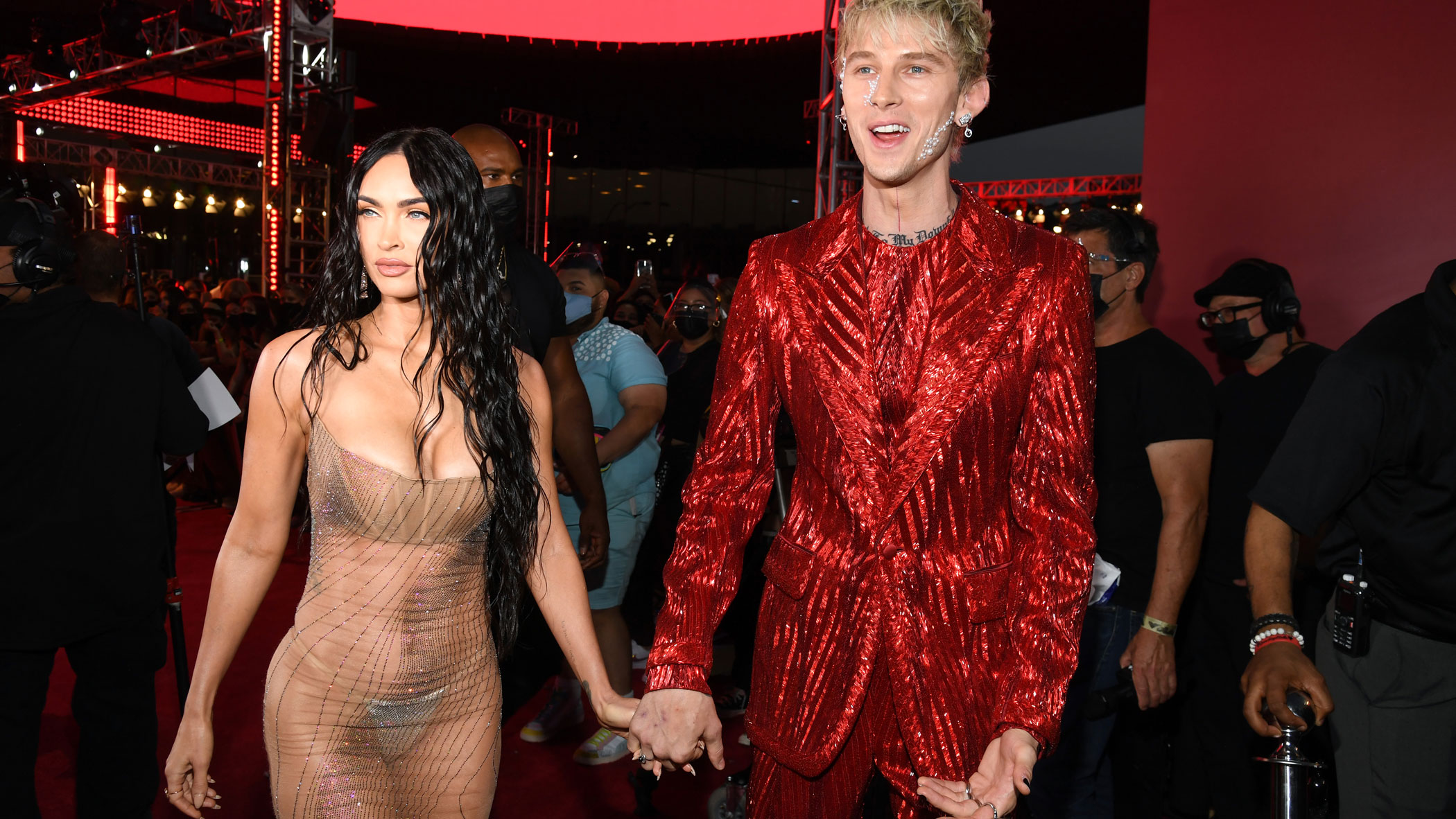 Megan Fox wears a naked dress on the VMAs red carpet in 2021