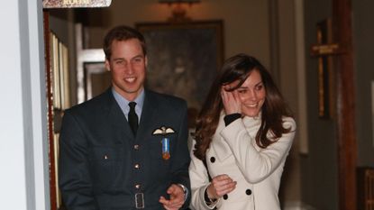 Prince William and Kate Middleton at Prince William's graduation ceremony at RAF Cranwell in April 2008
