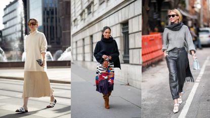 A composite of street style influencers showing fall outfit ideas