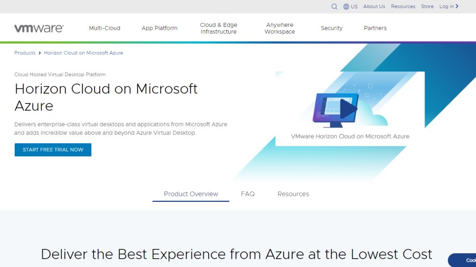 Tangkapan layar situs web untuk VMWare Horizon Cloud