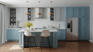 Kitchen with island counter