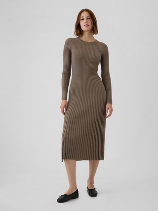 Rib Sweater Maxi Dress