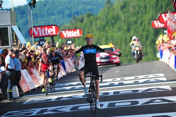 Chris Froome clinches the win on stage 7 at the 2012 Tour de France