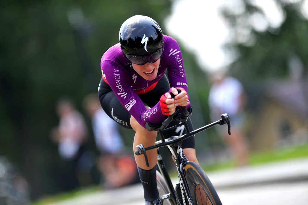 EDE NETHERLANDS AUGUST 24 Demi Vollering of Netherlands and Team SD Worx during the 23rd Simac Ladies Tour 2021 Prologue a 24km Individual Time Trial stage from Ede to Ede SLT2021 SimacDS UCIWWT on August 24 2021 in Ede Netherlands Photo by Luc ClaessenGetty Images