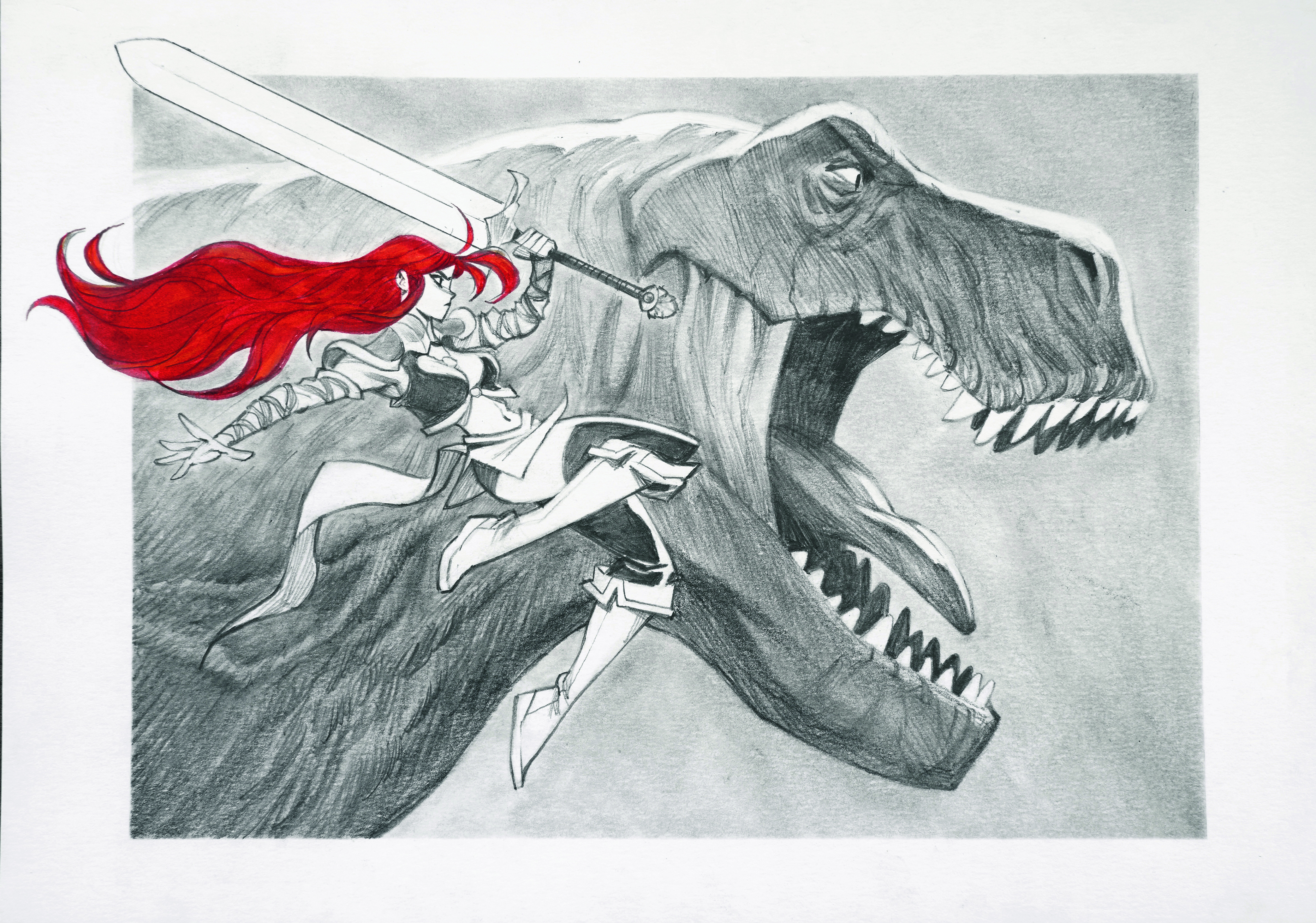 An image from a tutorial on how to draw a T-rex dinosaur