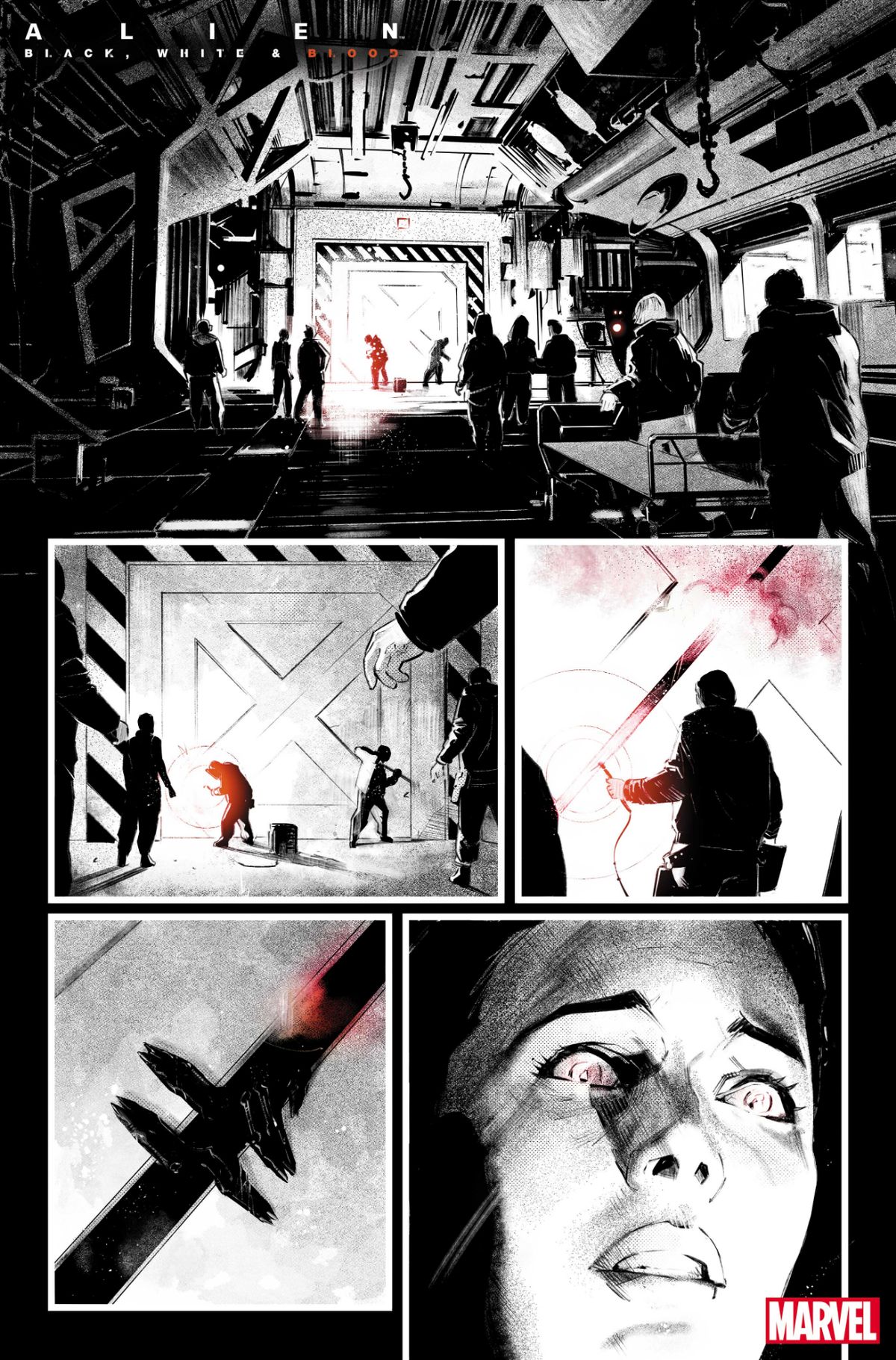 Alien: Black, White, &amp; Blood #1 interior art