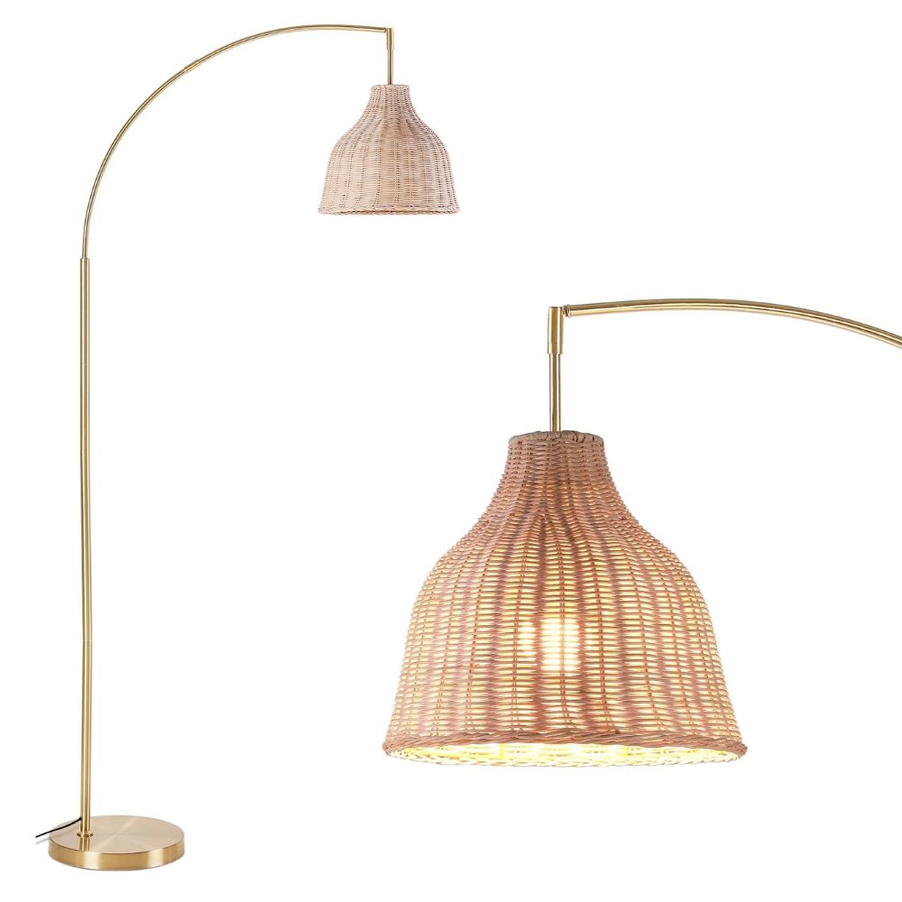 SUNMORY 72 inch Arched Rattan Floor Lamp