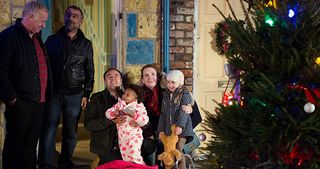 As they all hug and the tree lights up, it's beginning to look a lot like a very happy Christmas for Tyrone and the family
