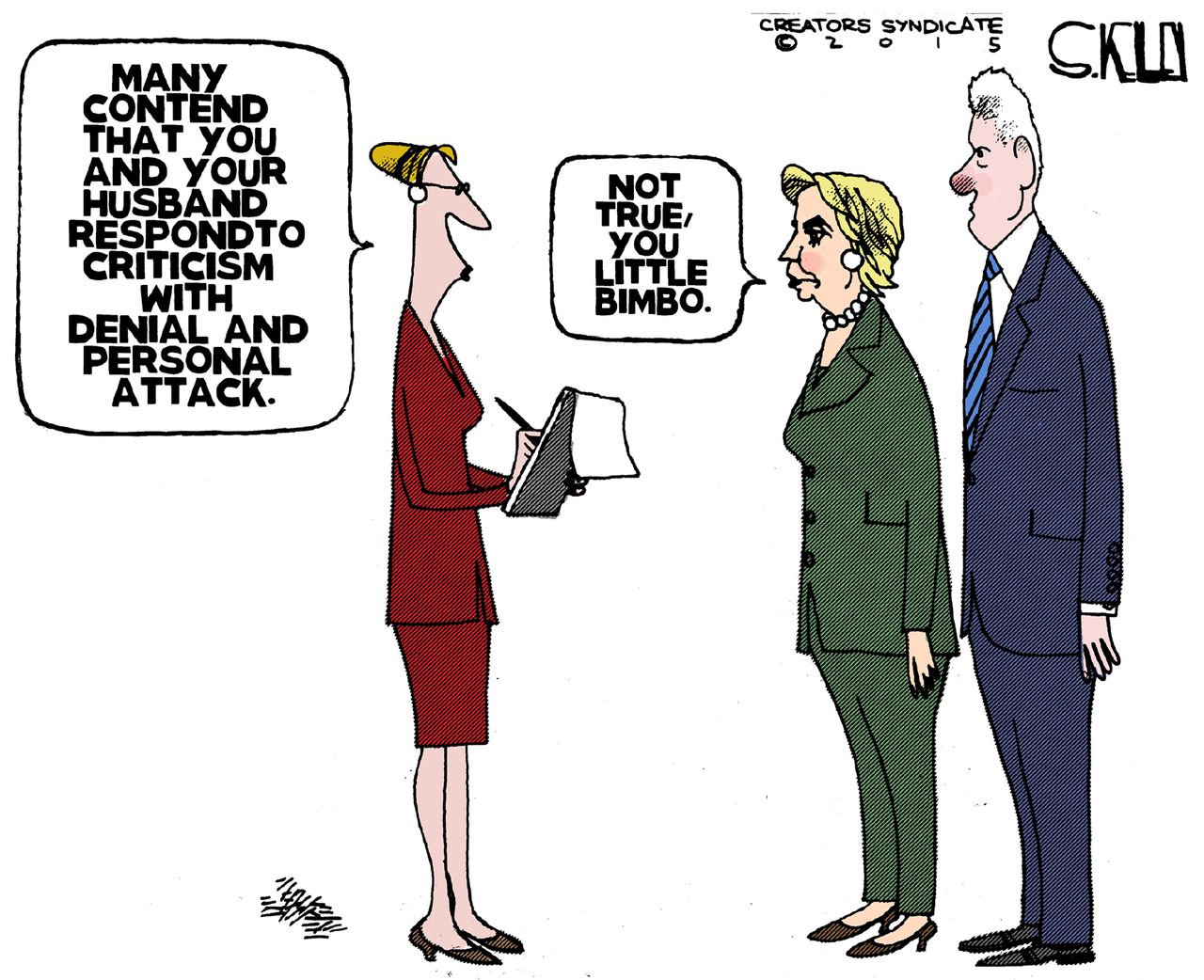 Political cartoon U.S. Clinton attacks