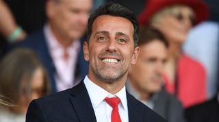 Arsenal sporting director Edu watches the Gunners in action against Bournemouth in August 2022.