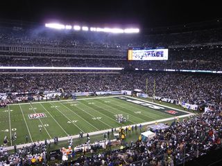 Metlife stadium at night