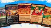 Some of Magic: The Gathering's Stardew Valley cards, including Treasure Vault, Mermaid's Pendant, and Stardew Valley itself