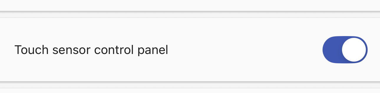 Sony's touch sensor setting in its Sound Connect app