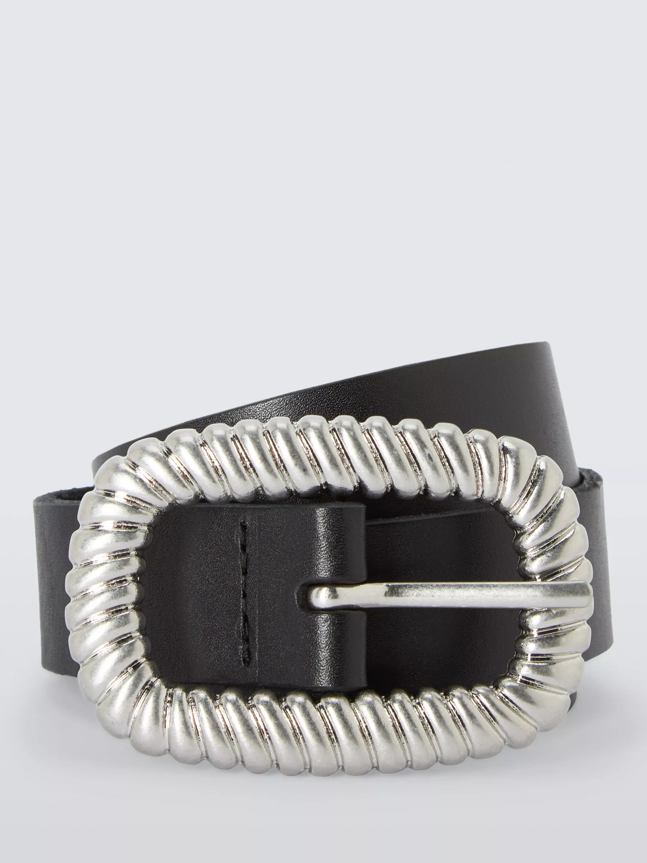 John Lewis X Rejina Pyo Curved Leather Belt, Black