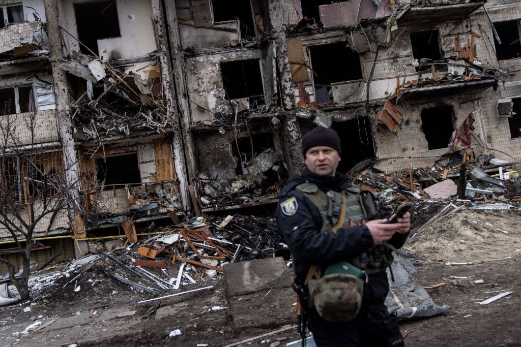 Bombed apartments in Kyiv