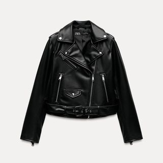 Zara faux leather biker jacket 