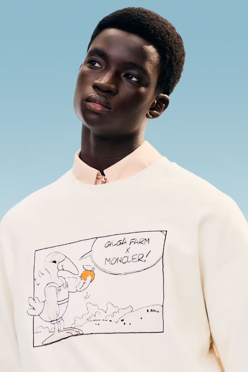 Moncler and Donald Glover sweartshirt with a print on the front