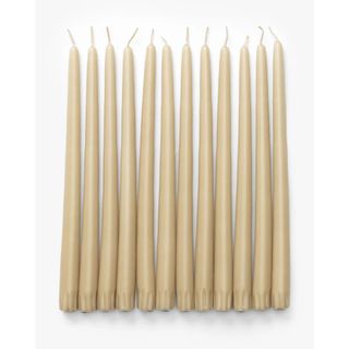 Antique Beige Taper Candles (Set of 12)