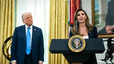 President Donald Trump and Alina Habba