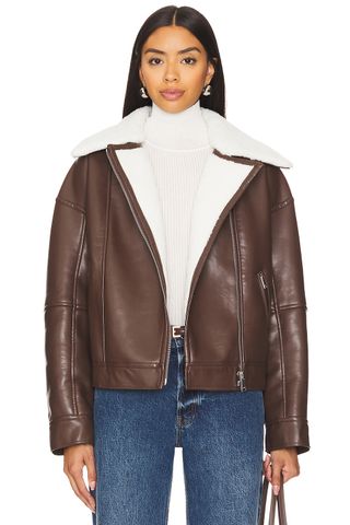 Nyx Faux Leather Sherpa Moto Jacket