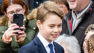 Prince George of Wales attends the Christmas Morning Service at Sandringham Church on December 25, 2023
