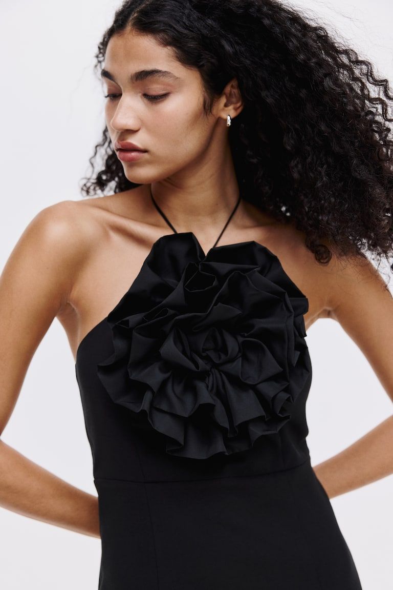 Appliquéd Halterneck Dress