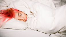 Young woman sleeping, Sweden. - stock photo
