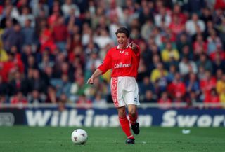 Juninho in action for Middlesbrough against Arsenal in September 1996.