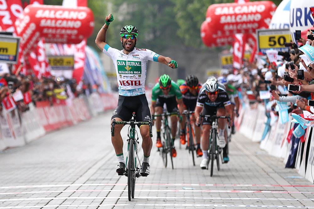 Luis Mas Bonet (Caja Rural) just gets home in time to celebrate victory