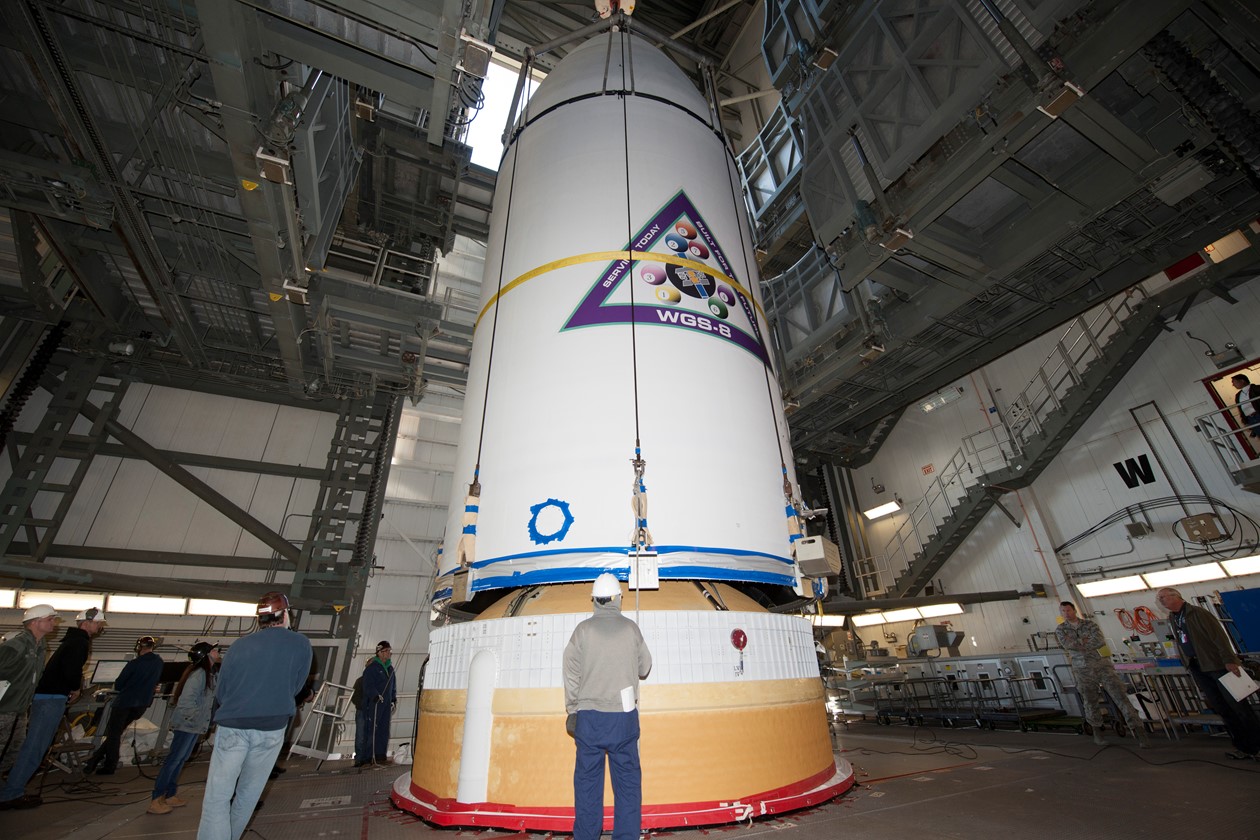 WGS-8 Satellite Mated to Rocket