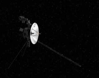 An artist's depiction of NASA's Voyager 2 probe on its long journey out of the solar system.