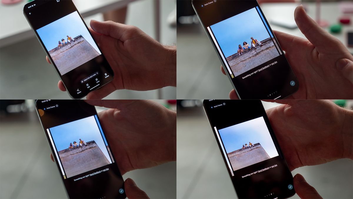 Demoing the new Auto Frame Magic Editor upgrade on a Google Pixel 9
