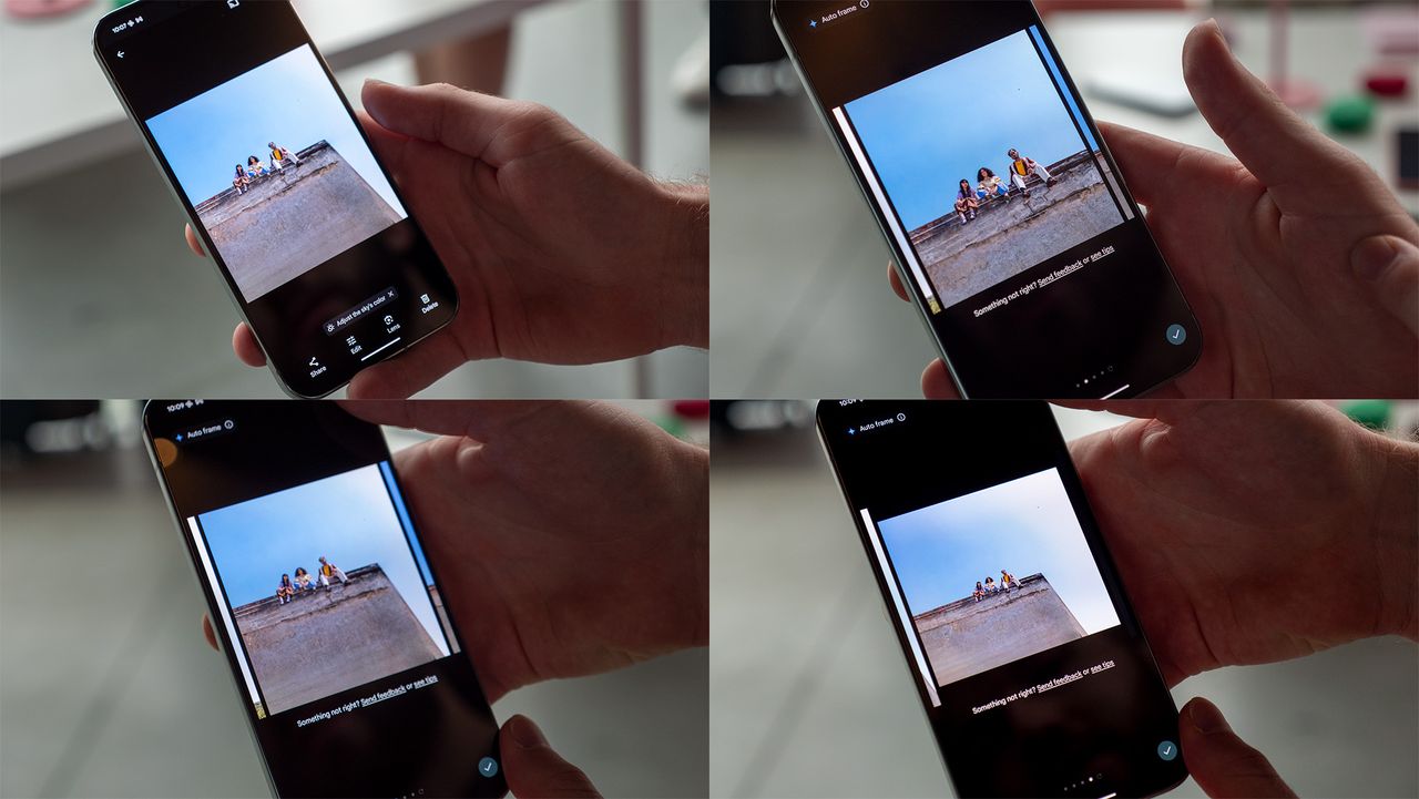Demoing the new Auto Frame Magic Editor upgrade on a Google Pixel 9