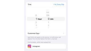 Time limit settings in Instagram