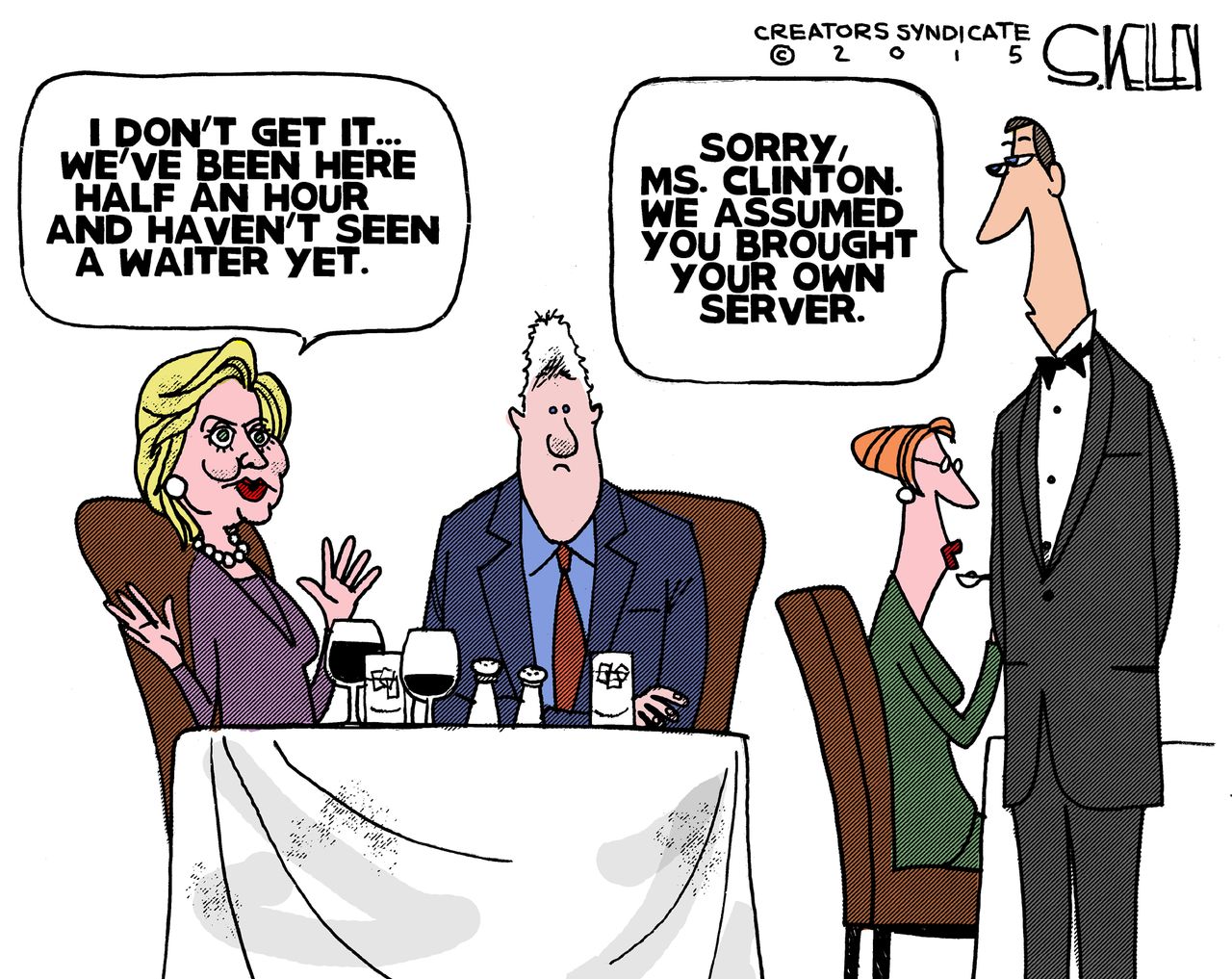 Political cartoon U.S. Hillary Clinton 2016