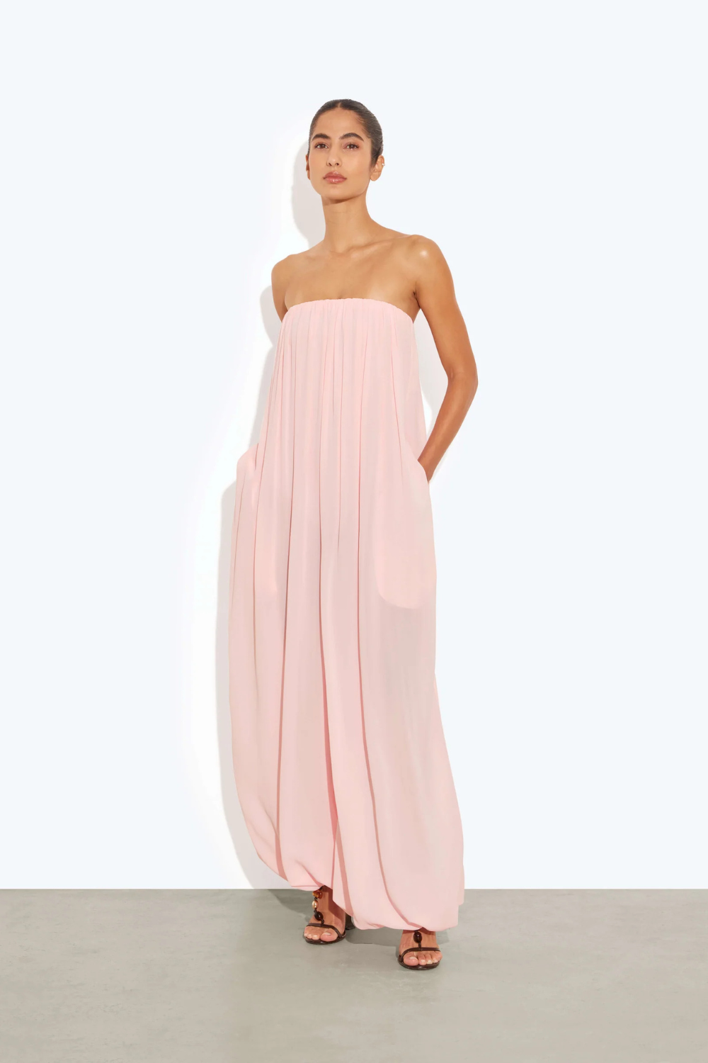 Golborne Lace Trim Silk Slip Dress