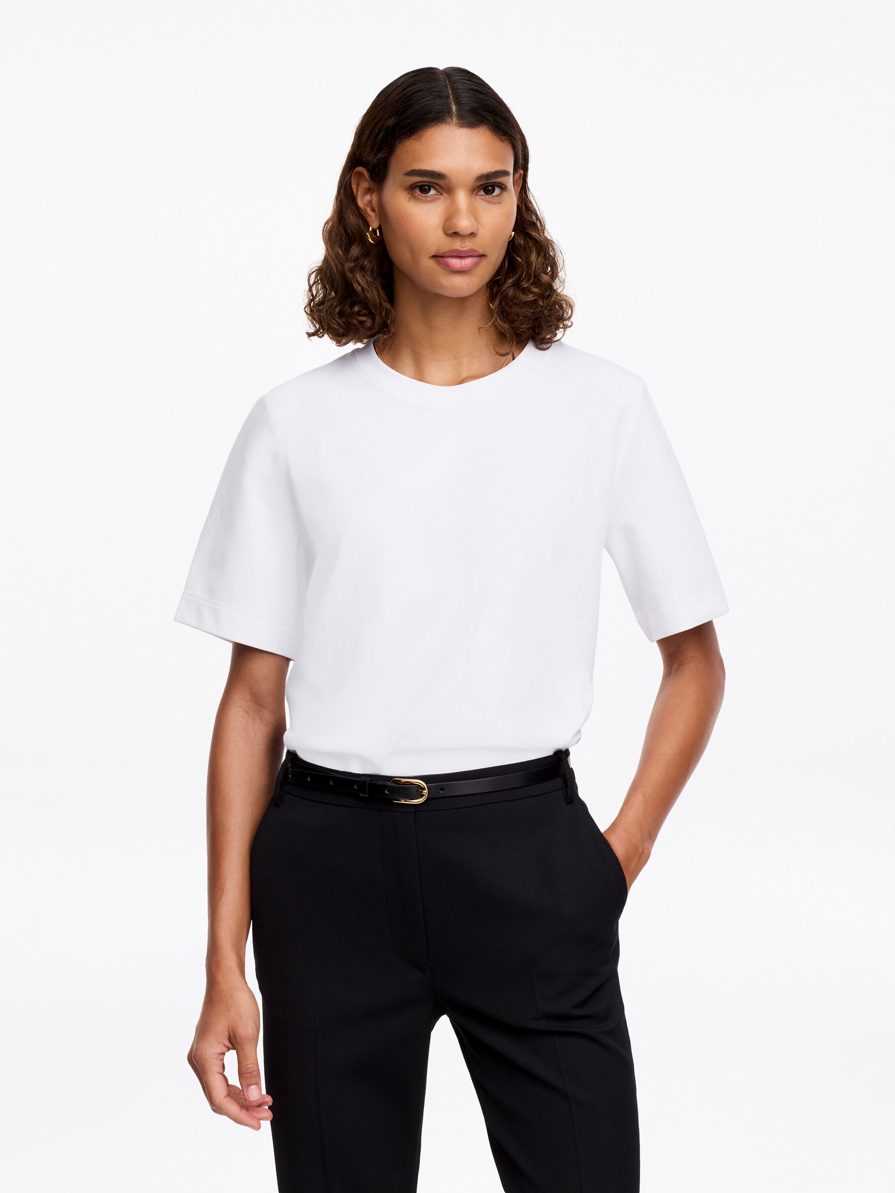 Signature Constructed T-Shirt &amp;ndash; White &amp;ndash; Women &amp;ndash; Arket Gb