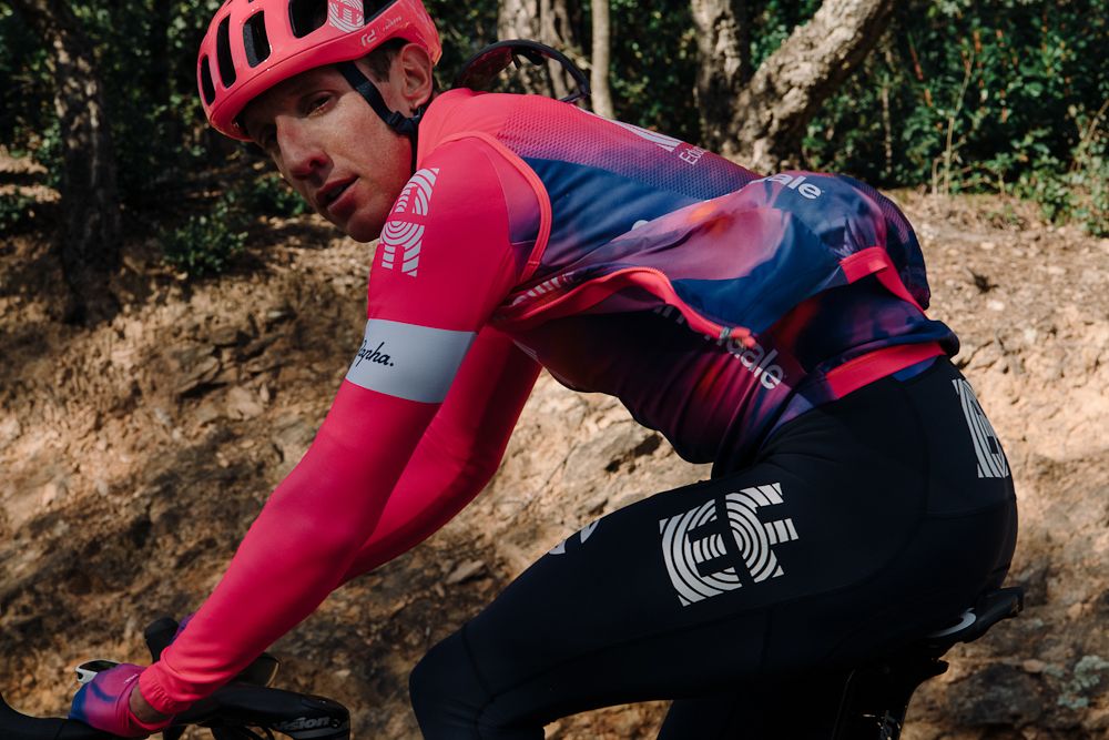 Vuelta a Espana stage winner Mike Woods in the 2019 EF Education First team kit