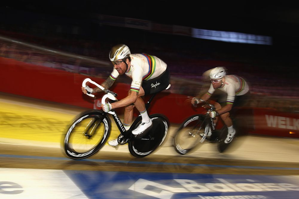 Bradley Wiggins and Mark Cavendish in action in Gent